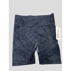 Wildfox High Rise Bike Shorts Ribbed Waistband‎ Leg Vents 4 Way Stretch Gray M